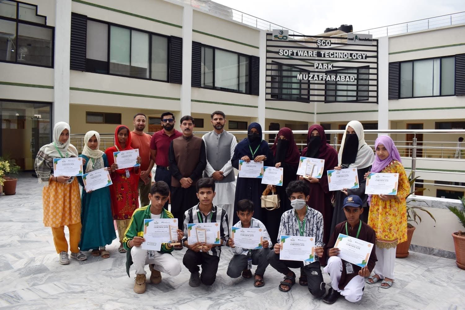 Graphic Designing and Freelancing course completion ceremony at the Software Technology Park, organized by SCO with Pentium Institute